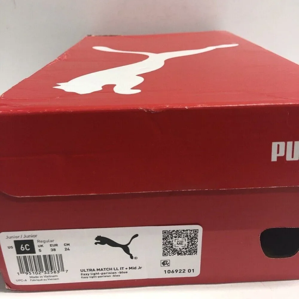 Puma Big Kids’ Ultra Match LL, Yellow Sneakers, Size 6C